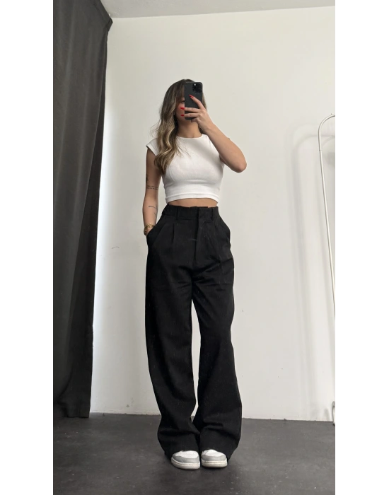 Saira Pensli Gabardin Pantolon - Siyah