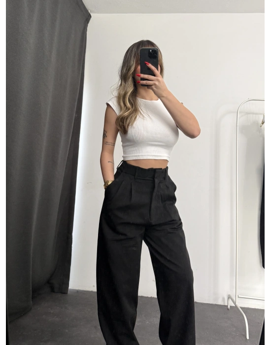 Saira Pensli Gabardin Pantolon - Siyah