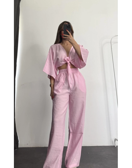Sally Bağlamalı Takım - Pembe