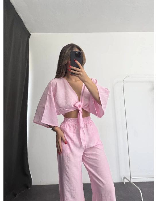 Sally Bağlamalı Takım - Pembe