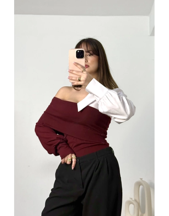 Samanta Tasarım Bluz - Bordo