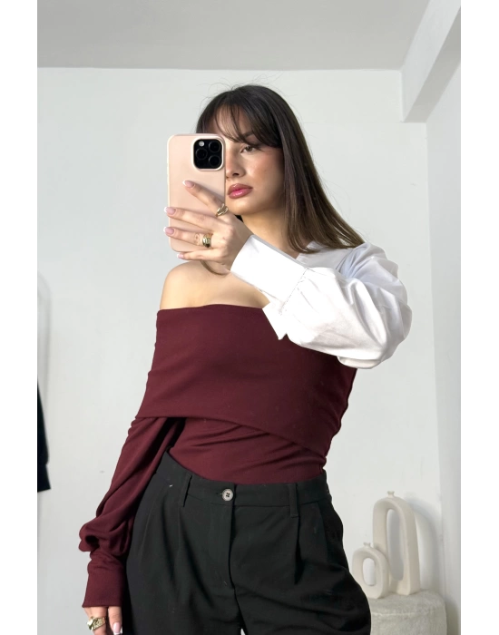 Samanta Tasarım Bluz - Bordo