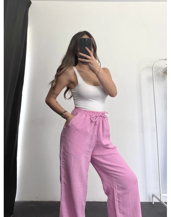 Sammy Müslin Pantolon - Pembe