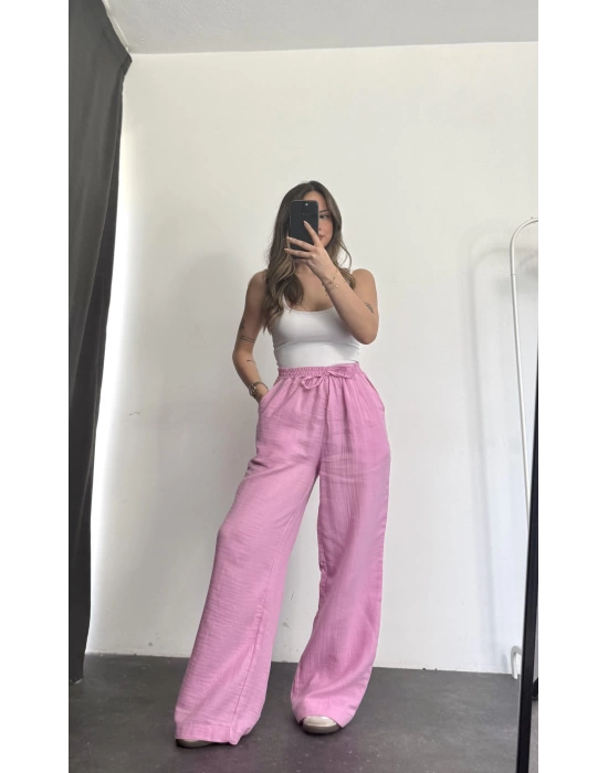 Sammy Müslin Pantolon - Pembe