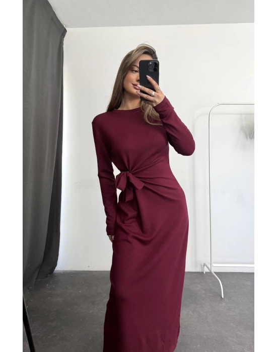 Sanja Bağlamalı Elbise - Bordo