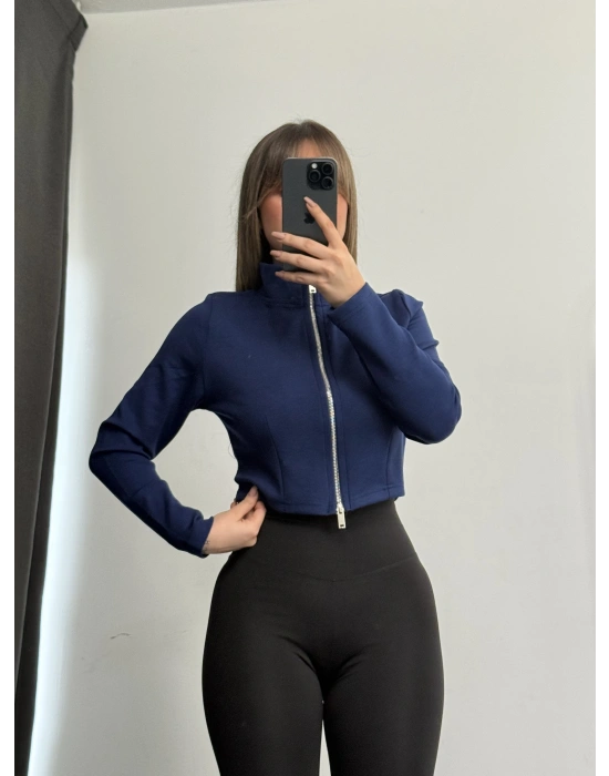 Shan Fermuarlı Hırka - Lacivert