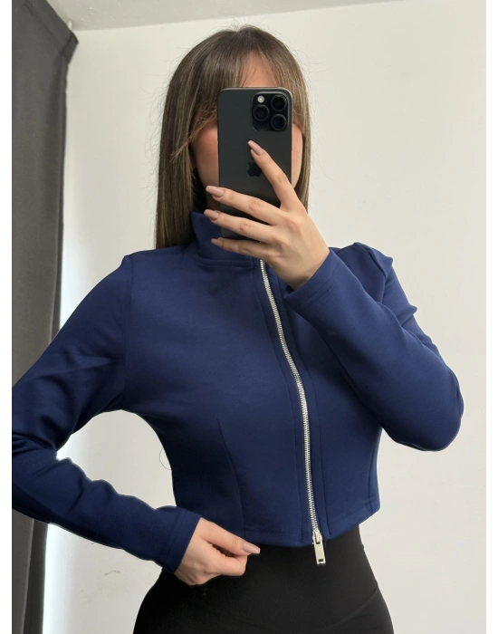 Shan Fermuarlı Hırka - Lacivert