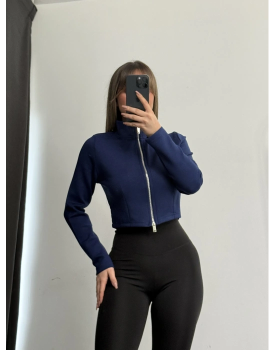 Shan Fermuarlı Hırka - Lacivert