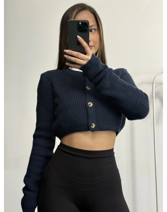 Sheela Crop Hırka - Lacivert