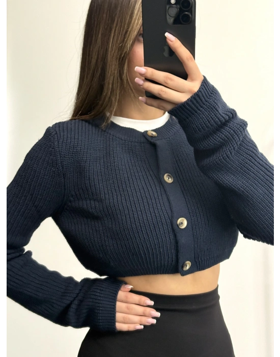 Sheela Crop Hırka - Lacivert