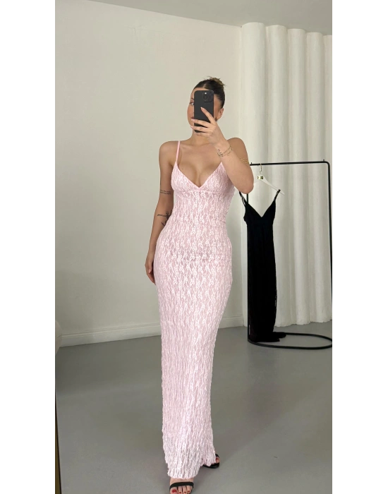 Shela Dantel Elbise - Pembe