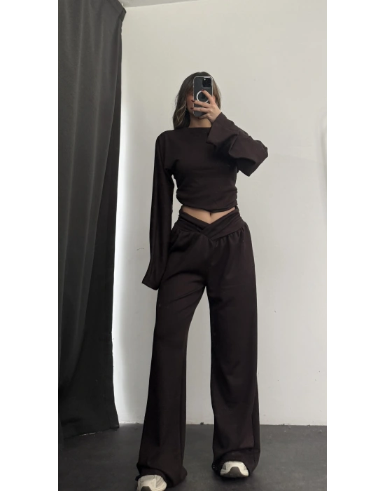 Shirley Bel Detay Takım - Kahve