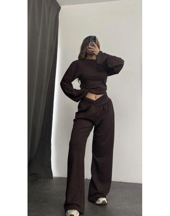 Shirley Bel Detay Takım - Kahve