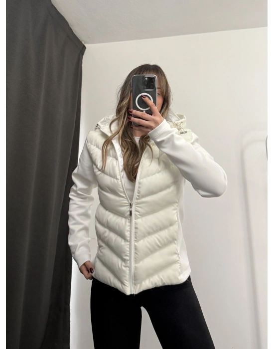 Silver Şişme Mont - Beyaz