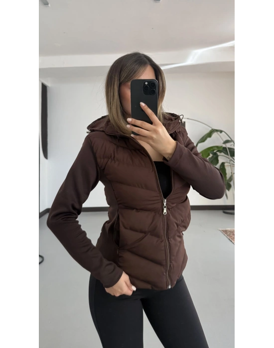 Silver Şişme Mont - Kahve