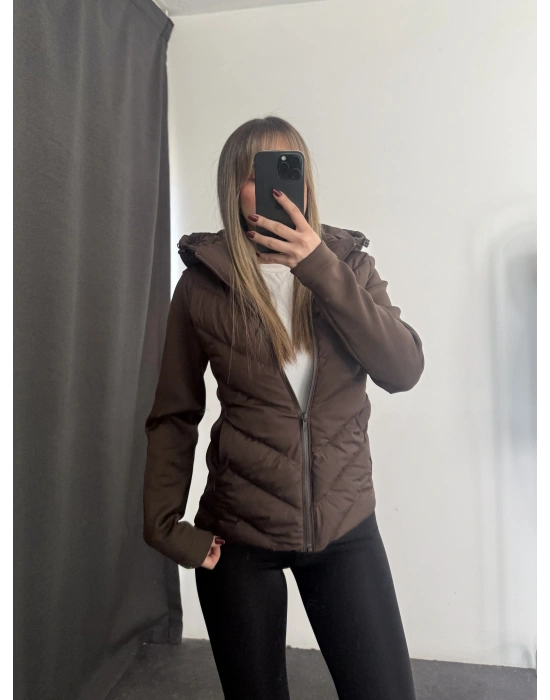 Silver Şişme Mont - Kahve