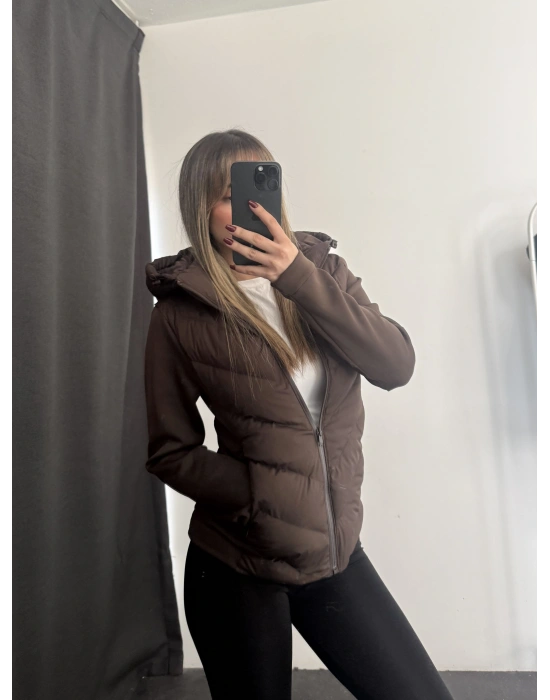 Silver Şişme Mont - Kahve