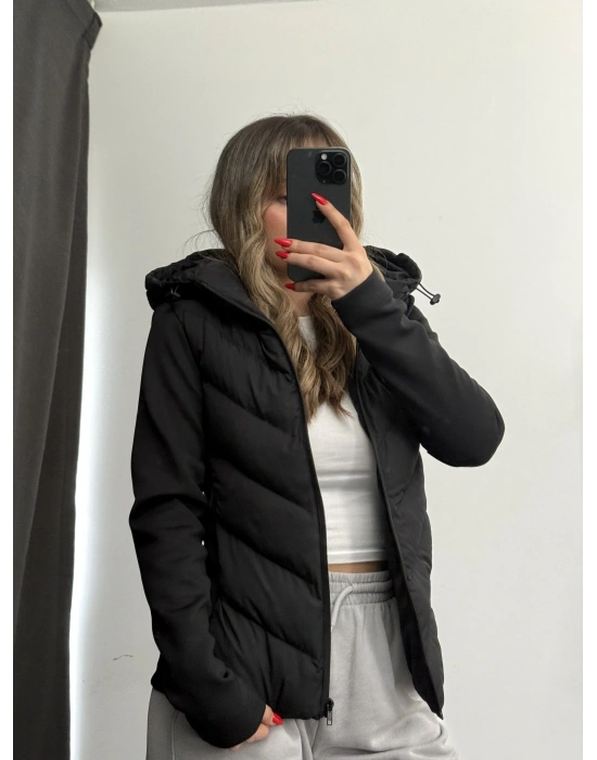 Silver Şişme Mont - Siyah