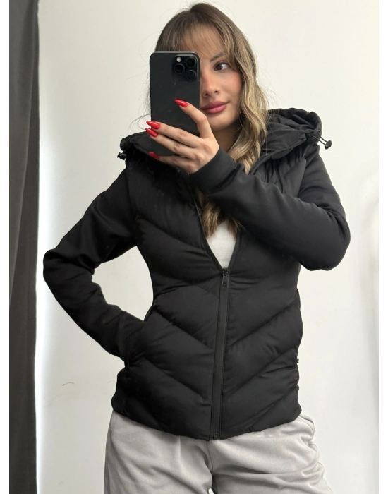 Silver Şişme Mont - Siyah