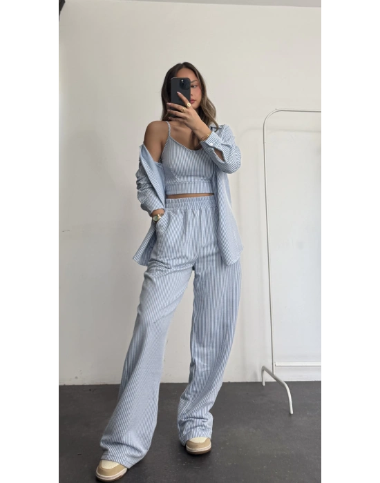 Silvia Gömlek Takım - Mavi