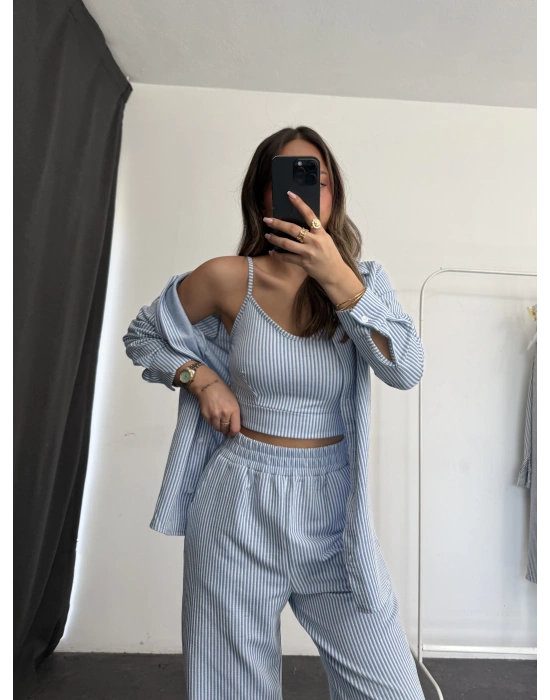 Silvia Gömlek Takım - Mavi