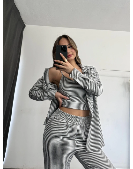 Silvia Gömlek Takım - Siyah