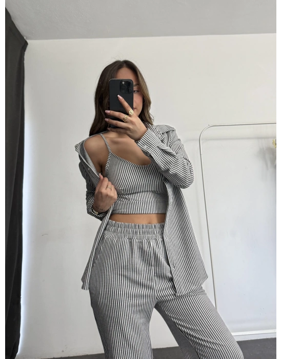 Silvia Gömlek Takım - Siyah