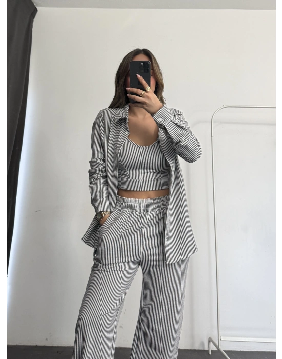 Silvia Gömlek Takım - Siyah