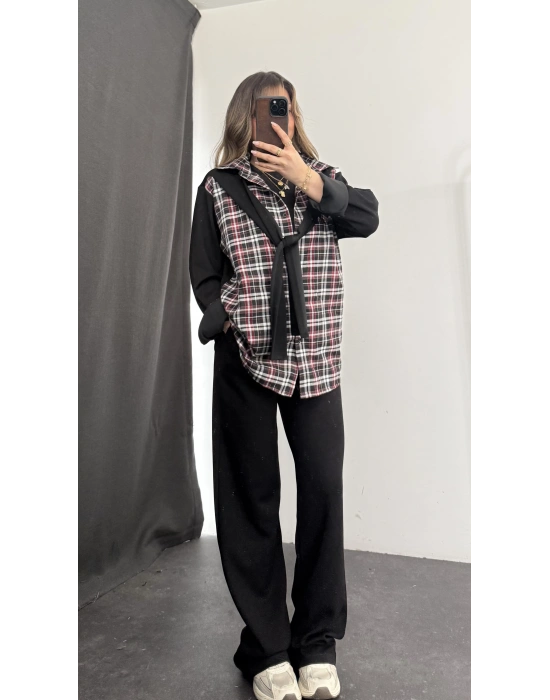 Skye Ekose Detaylı Takım - Siyah