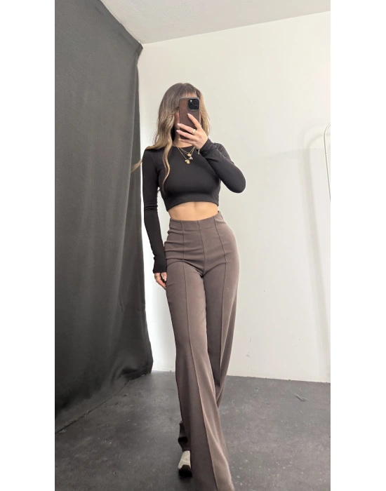 Stella Çımalı Pantolon - Kahve