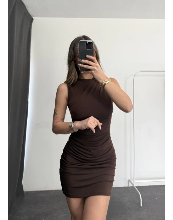 Stella Premium Elbise -Kahve