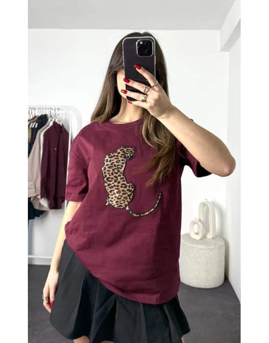 Tiger Oversize Tshirt - Bordo