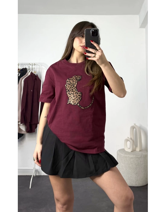 Tiger Oversize Tshirt - Bordo