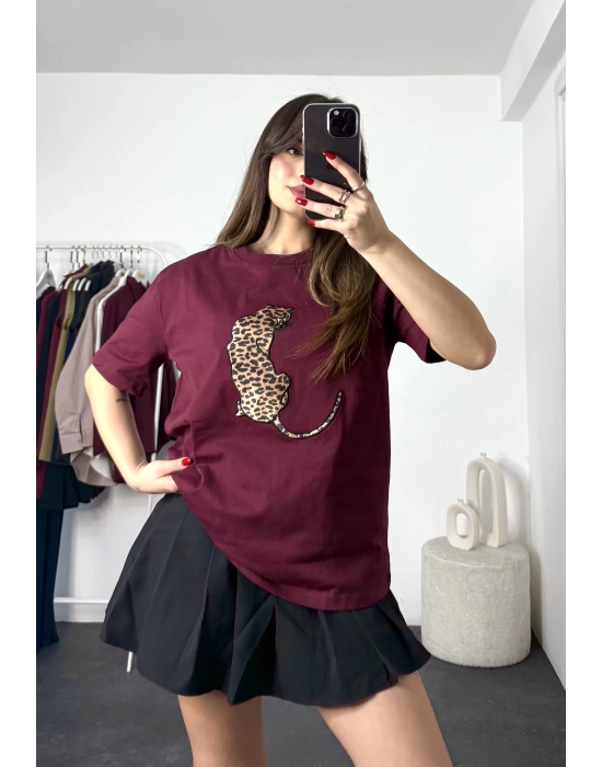 Tiger Oversize Tshirt - Bordo