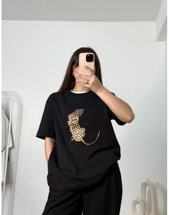 Tiger Oversize Tshirt - Siyah