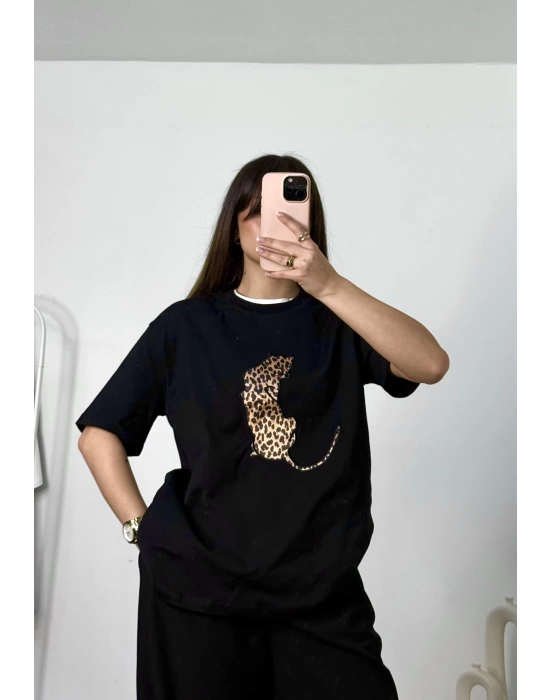 Tiger Oversize Tshirt - Siyah