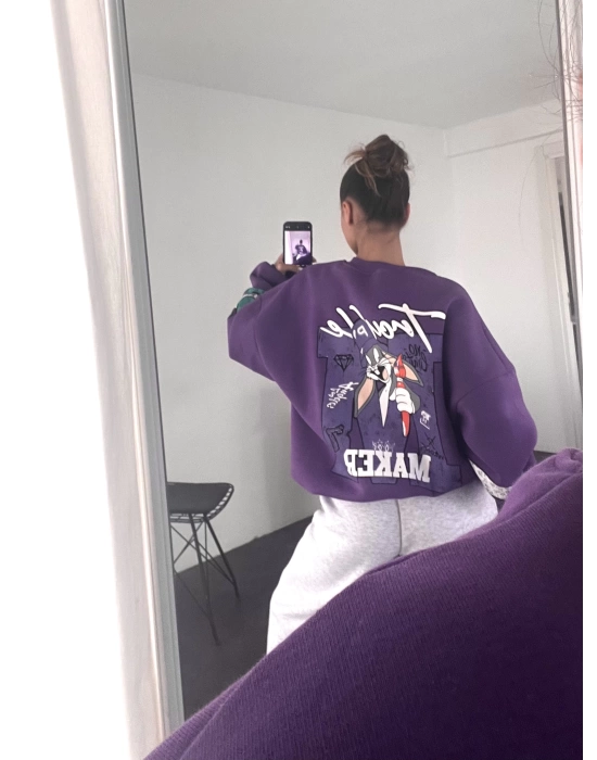 Trouble Sweatshirt-Mor