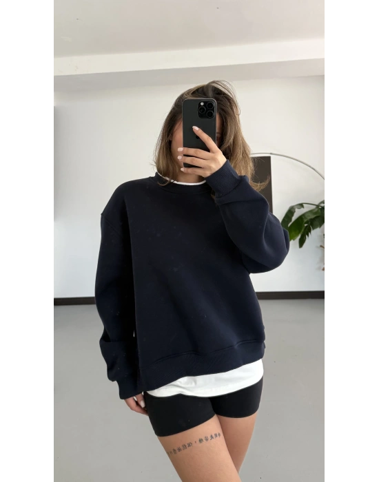 Tshirt Detaylı Sweatshirt - Lacivert