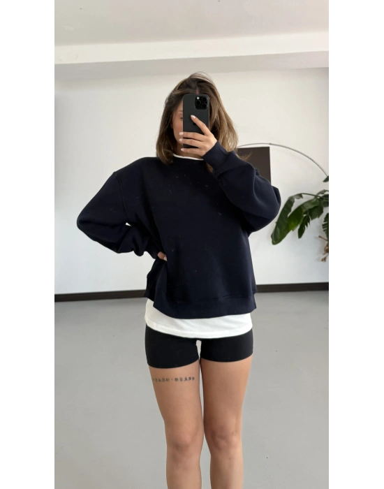 Tshirt Detaylı Sweatshirt - Lacivert