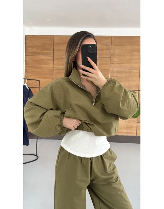 Tshirt Detaylı Takım - Haki