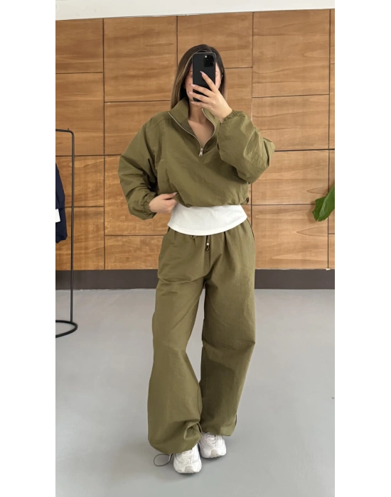 Tshirt Detaylı Takım - Haki