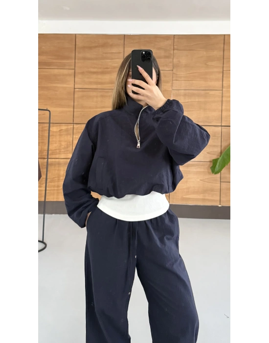 Tshirt Detaylı Takım - Lacivert