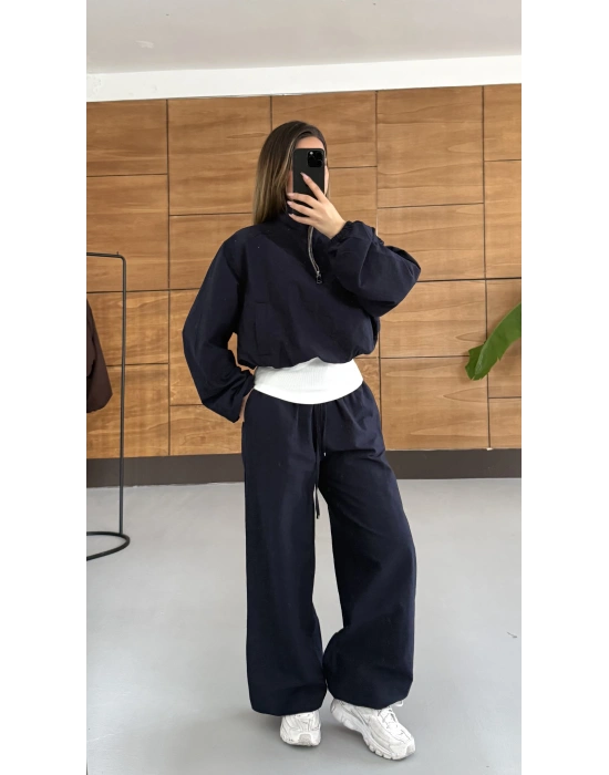 Tshirt Detaylı Takım - Lacivert