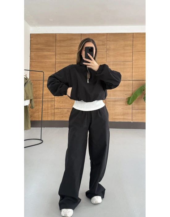 Tshirt Detaylı Takım - Siyah