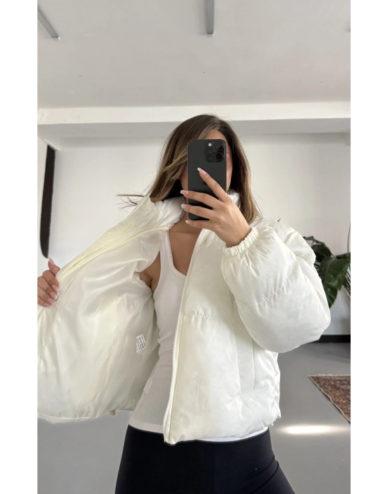 Valeria Şişme Muadil Mont - Beyaz