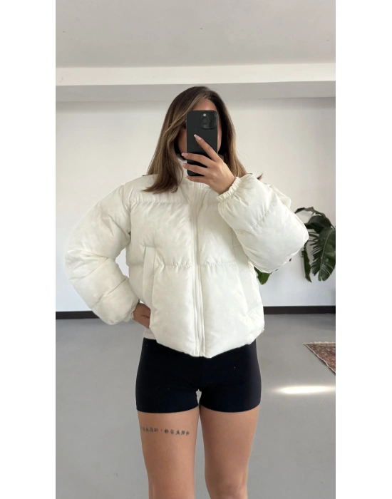 Valeria Şişme Muadil Mont - Beyaz