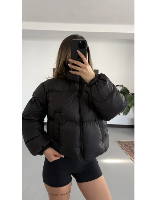 Valeria Şişme Muadil Mont - Siyah