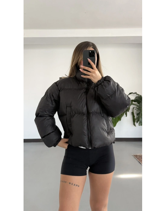 Valeria Şişme Muadil Mont - Siyah