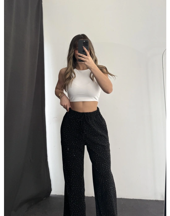 Vayne Taşlı Pantolon - Siyah