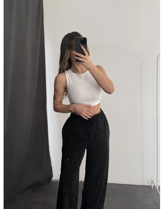 Vayne Taşlı Pantolon - Siyah